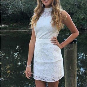 White backless dress